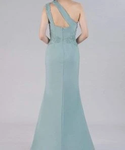 Gia Franco - 12101 Asymmetric Embroidered Crepe Gown 7 Gia Franco - 12101 Asymmetric Embroidered Crepe Gown