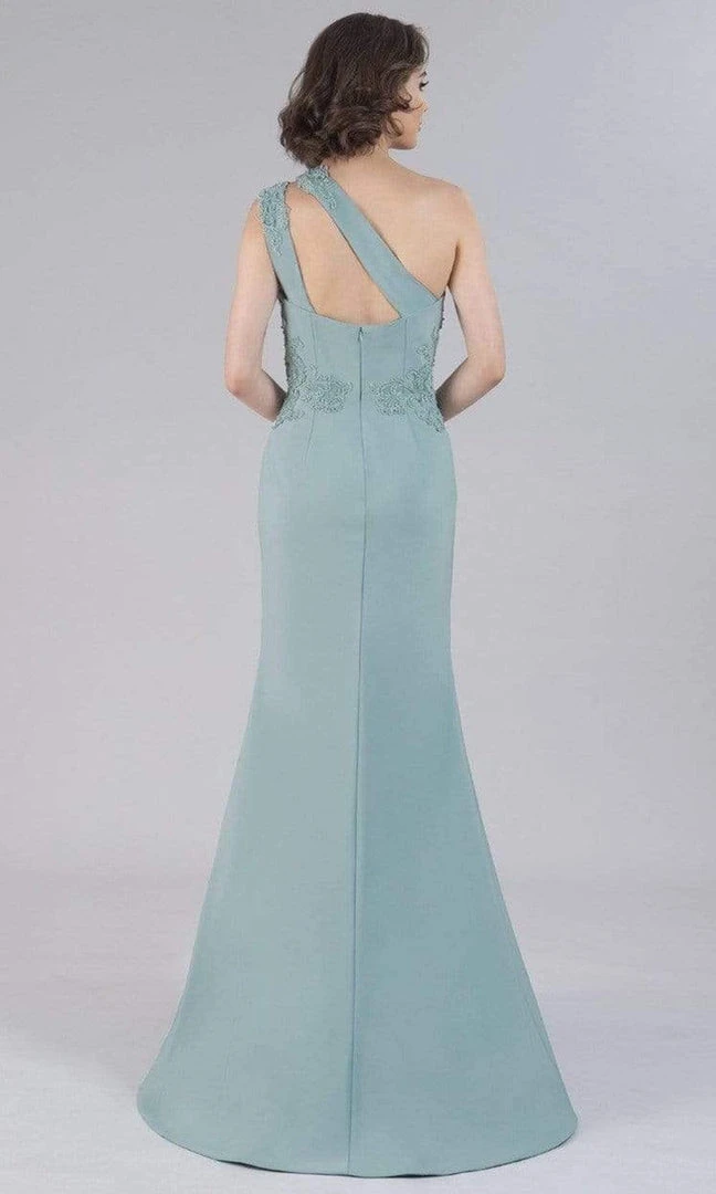 Gia Franco - 12101 Asymmetric Embroidered Crepe Gown 4 Gia Franco - 12101 Asymmetric Embroidered Crepe Gown