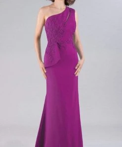 Gia Franco - 12101 Asymmetric Embroidered Crepe Gown 9 Gia Franco - 12101 Asymmetric Embroidered Crepe Gown