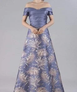 Gia Franco - 12104 Pleated Bod Embellished A-LINE GOWN