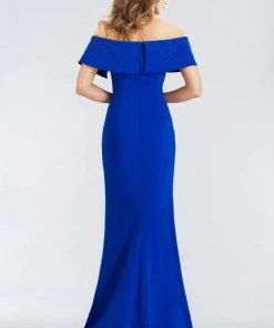 Gia Franco - 12956 Off-Shoulder Sheath Dress With Slit