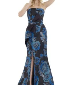 Gia Franco - 12970 Floral Bow Trumpet Dress