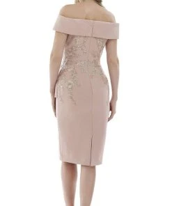 Gia Franco - 12976 Off Shoulder Embroidered Floral Sheath Dress