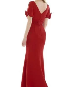 Gia Franco - 12989 Split Bow Short Sleeve High Slit Dress 7 Gia Franco - 12989 Split Bow Short Sleeve High Slit Dress