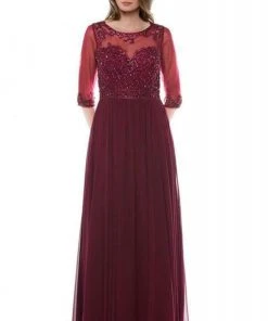 Colors Dress Glow By Colors - G330SL-1 Sequined Illusion Bateau A-line Gown