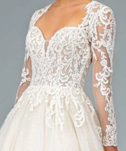 GLS By Gloria - GL1804 Embroidered Plunging V-neck A-line Gown 8 GLS By Gloria - GL1804 Embroidered Plunging V-neck A-line Gown