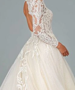 GLS By Gloria - GL1804 Embroidered Plunging V-neck A-line Gown 9 GLS By Gloria - GL1804 Embroidered Plunging V-neck A-line Gown