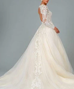 GLS By Gloria - GL1804 Embroidered Plunging V-neck A-line Gown 7 GLS By Gloria - GL1804 Embroidered Plunging V-neck A-line Gown