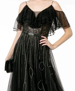 GLS By Gloria - GL1809 Mesh-Layered Top A-Line Evening Dress 8 GLS By Gloria - GL1809 Mesh-Layered Top A-Line Evening Dress