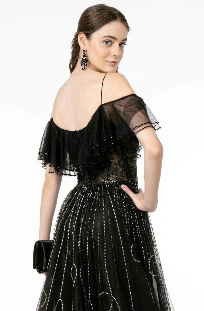 GLS By Gloria - GL1809 Mesh-Layered Top A-Line Evening Dress 6 GLS By Gloria - GL1809 Mesh-Layered Top A-Line Evening Dress