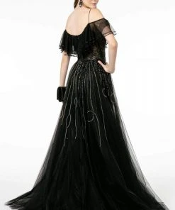 GLS By Gloria - GL1809 Mesh-Layered Top A-Line Evening Dress 7 GLS By Gloria - GL1809 Mesh-Layered Top A-Line Evening Dress