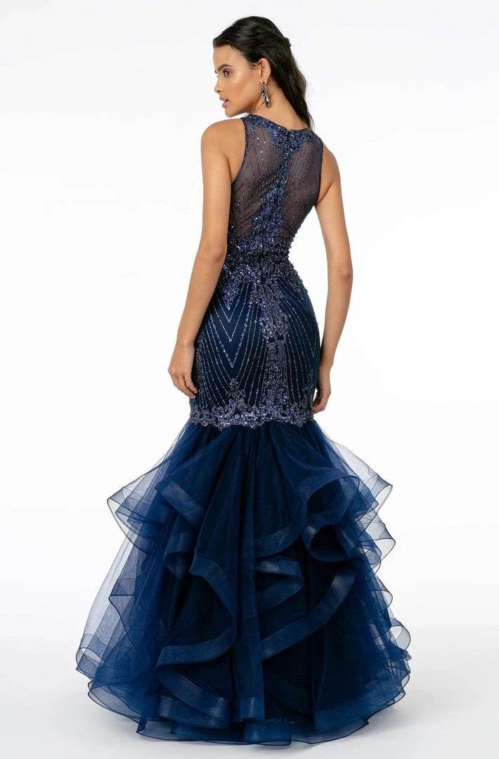 GLS By Gloria - GL1822 Glitter Beaded Tiered Mermaid Gown 4 GLS By Gloria - GL1822 Glitter Beaded Tiered Mermaid Gown