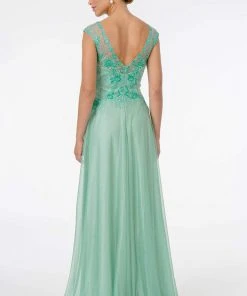 GLS By Gloria - GL1826 Beaded Lace Embroidered Bodice A-Line Gown 20 GLS By Gloria - GL1826 Beaded Lace Embroidered Bodice A-Line Gown