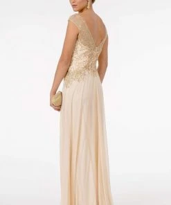 GLS By Gloria - GL1826 Beaded Lace Embroidered Bodice A-Line Gown 16 GLS By Gloria - GL1826 Beaded Lace Embroidered Bodice A-Line Gown