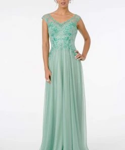 GLS By Gloria - GL1826 Beaded Lace Embroidered Bodice A-Line Gown 19 GLS By Gloria - GL1826 Beaded Lace Embroidered Bodice A-Line Gown