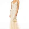 GLS By Gloria - GL1842 Plunging Beaded Metallic Tulle Trumpet Gown 2 GLS By Gloria - GL1842 Plunging Beaded Metallic Tulle Trumpet Gown