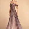 GLS By Gloria - GL2570 Embellished Lace Off-Shoulder A-line Gown
