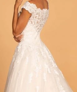 GLS By Gloria - GL2596 Scalloped Bateau Neck Lace Ballgown 9 GLS By Gloria - GL2596 Scalloped Bateau Neck Lace Ballgown