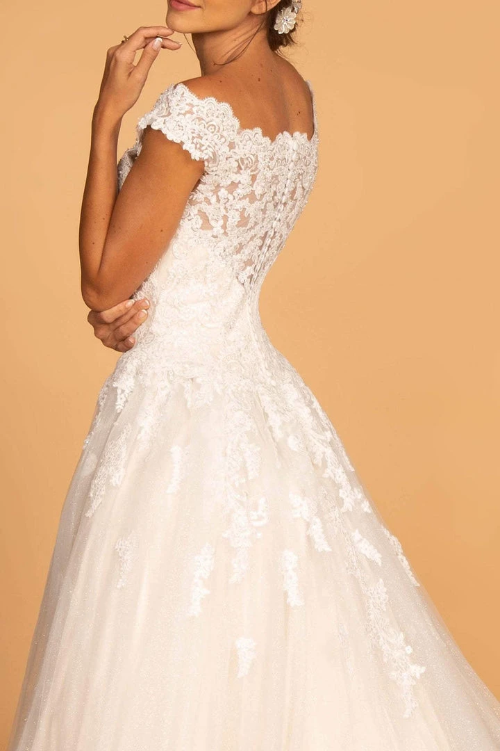 GLS By Gloria - GL2596 Scalloped Bateau Neck Lace Ballgown 6 GLS By Gloria - GL2596 Scalloped Bateau Neck Lace Ballgown