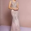 GLS By Gloria - GL2616 Cap Sleeve Appliqued Illusion Mermaid Gown
