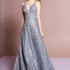 GLS By Gloria - GL2698 Embellished Deep V-neck A-line Gown 2 GLS By Gloria - GL2698 Embellished Deep V-neck A-line Gown