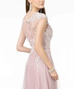 GLS By Gloria - GL2886 Embroidered Scoop Neck A-Line Gown 9 GLS By Gloria - GL2886 Embroidered Scoop Neck A-Line Gown