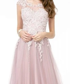 GLS By Gloria - GL2886 Embroidered Scoop Neck A-Line Gown 8 GLS By Gloria - GL2886 Embroidered Scoop Neck A-Line Gown