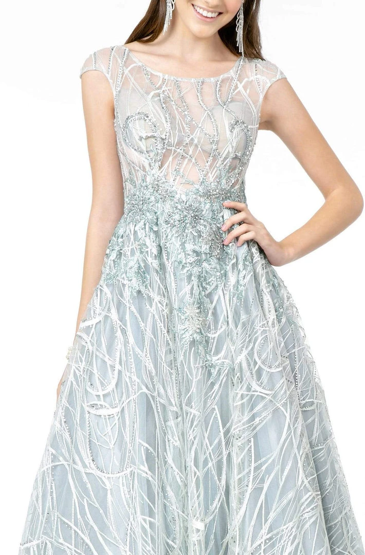 GLS By Gloria - GL2890 Illusion Cap Sleeve Embroidered A-Line Gown 6 GLS By Gloria - GL2890 Illusion Cap Sleeve Embroidered A-Line Gown