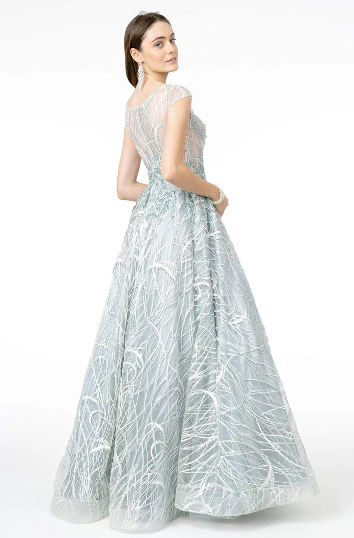 GLS By Gloria - GL2890 Illusion Cap Sleeve Embroidered A-Line Gown 4 GLS By Gloria - GL2890 Illusion Cap Sleeve Embroidered A-Line Gown