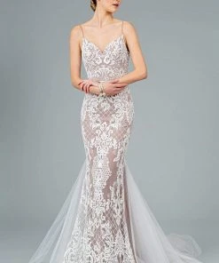 GLS By Gloria - GL2934 Embroidered V-Neck Mermaid Gown 22 GLS By Gloria - GL2934 Embroidered V-Neck Mermaid Gown