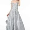GLS By Gloria - GL2944 Embroidered Sequin Off-Shoulder Gown
