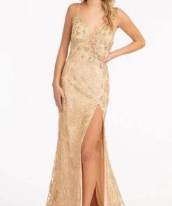 GLS By Gloria GL3004 - Sleeveless Scoop Neck Evening Gown