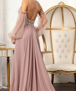 GLS By Gloria GL3005 - Sleeveless Deep V-neck Long Gown