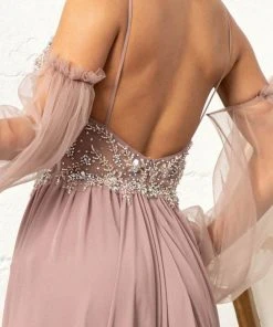 GLS By Gloria GL3005 - Sleeveless Deep V-neck Long Gown