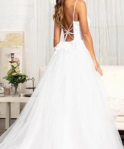 GLS By Gloria GL3013 - Sleeveless Plunging V-neck Wedding Gown