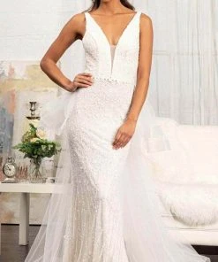 GLS By Gloria GL3014 - Sleeveless V-Neck Wedding Dress 9 GLS By Gloria GL3014 - Sleeveless V-Neck Wedding Dress