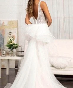 GLS By Gloria GL3014 - Sleeveless V-Neck Wedding Dress 8 GLS By Gloria GL3014 - Sleeveless V-Neck Wedding Dress