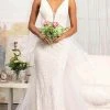 GLS By Gloria GL3014 - Sleeveless V-Neck Wedding Dress