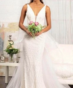 GLS By Gloria GL3014 - Sleeveless V-Neck Wedding Dress