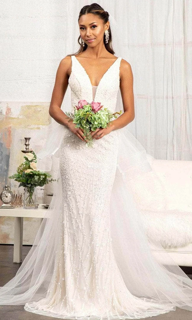 GLS By Gloria GL3014 - Sleeveless V-Neck Wedding Dress 3 GLS By Gloria GL3014 - Sleeveless V-Neck Wedding Dress