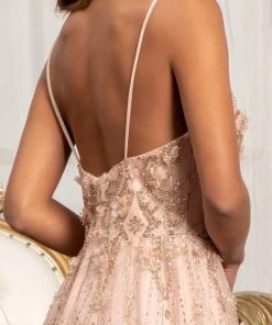 GLS By Gloria GL3031 - Embroidered Plunging Sweetheart A-Line Dress