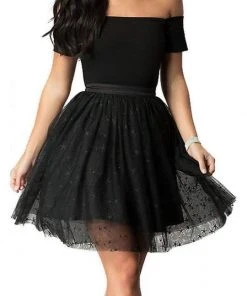 Harper And Lemon - 221111 Sleek Off-Shoulder Tulle A-line Dress Short Dresses