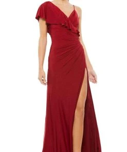 Ieena Duggal 11257 - Flounced Sleeve Evening Dress