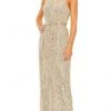 Ieena Duggal 11281 - Halter Sequin Sheath Dress
