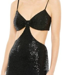 Ieena Duggal 11288 - Cutout Sequined Evening Gown