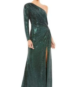 Ieena Duggal - 12501 Asymmetric High Slit Dress