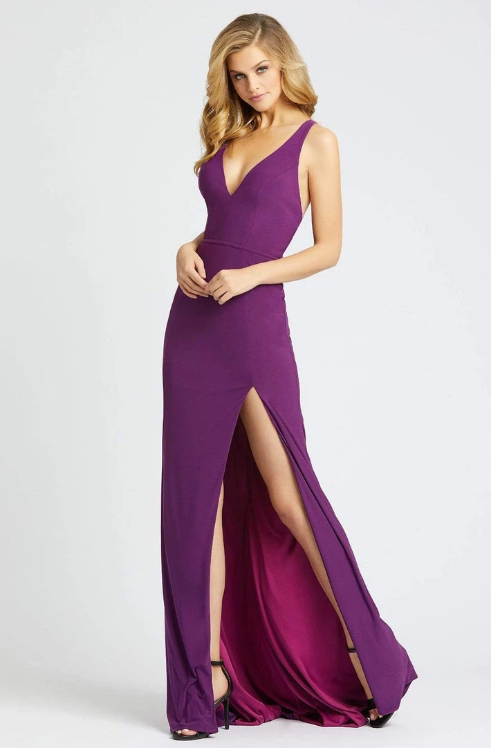 Ieena Duggal - 25846I Plunging V-Neck High Slit Sheath Gown 8 Ieena Duggal - 25846I Plunging V-Neck High Slit Sheath Gown