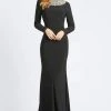 Ieena Duggal - 25926I Beaded High Neck Sheath Dress With Train 2 Ieena Duggal - 25926I Beaded High Neck Sheath Dress With Train