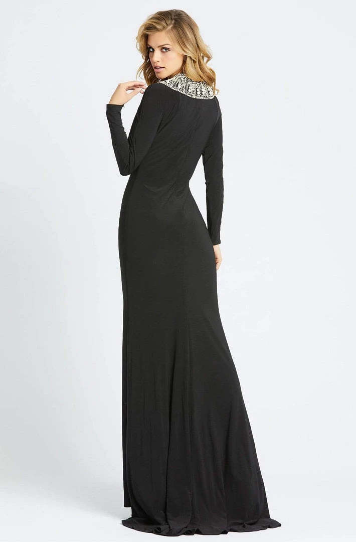 Ieena Duggal - 25926I Beaded High Neck Sheath Dress With Train 4 Ieena Duggal - 25926I Beaded High Neck Sheath Dress With Train