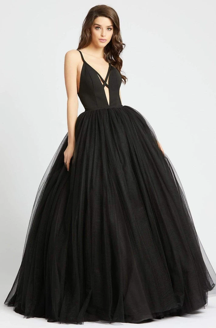 Mac Duggal Ieena Duggal - 26028I Sleeveless V-neck Ballgown With Low V-back 3 Mac Duggal Ieena Duggal - 26028I Sleeveless V-neck Ballgown With Low V-back